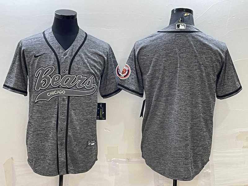 Men's Chicago Bears Blank Grey With Patch Cool Base Stitched Baseball Jersey,We sell and wholesale Men's Chicago Bears Blank Grey With Patch Cool Base Stitched Baseball Jersey on line form chian!